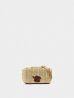 Bolso De Hombro De Efecto Rafia natural