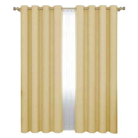 Set x2 Cortina Blackout 140x230 Cm Living Dormitorio Beige Piedra