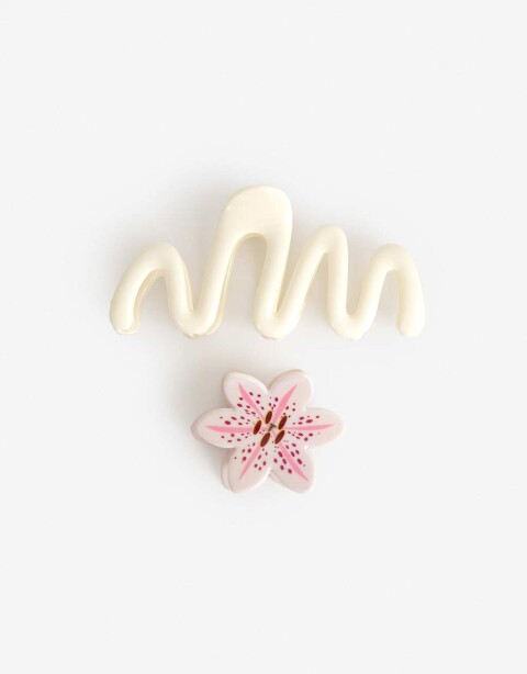 Accesorios Pelo Set Varios Set Botánico, Broche Y Hebilla. - Combinacion Multicolor