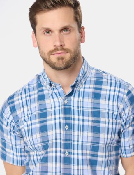 CAMISA SPORT A CUADROS Azul