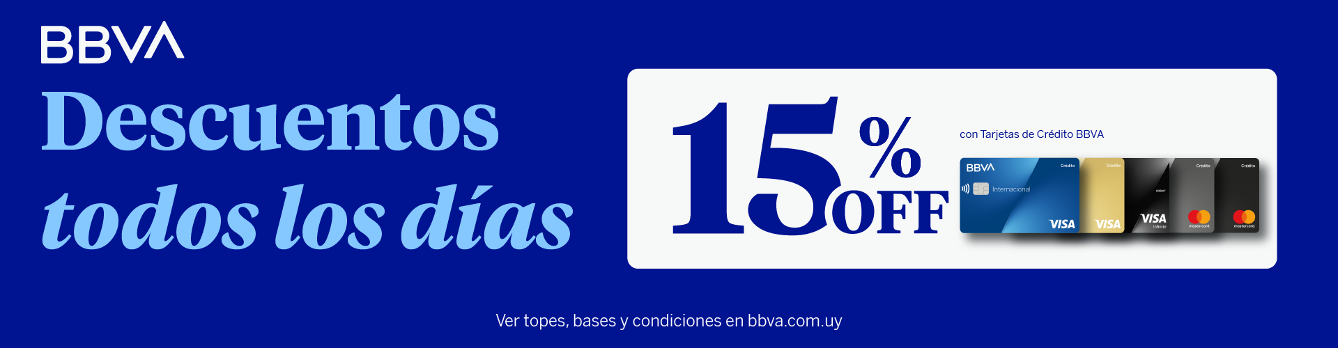 Nuevo 15% OFF con BBVA crédito