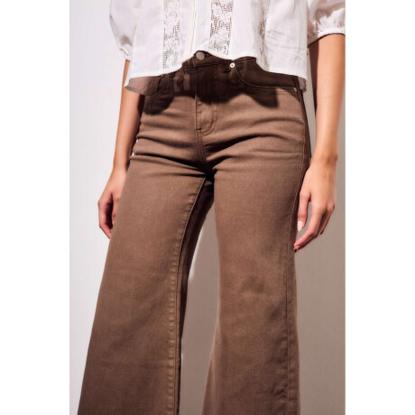 Jean Wide Flared Wide Leg Chocolate