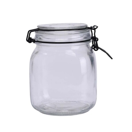 Frasco Recipiente Hermético en Vidrio 1Lt con Tapa Broche Transparente