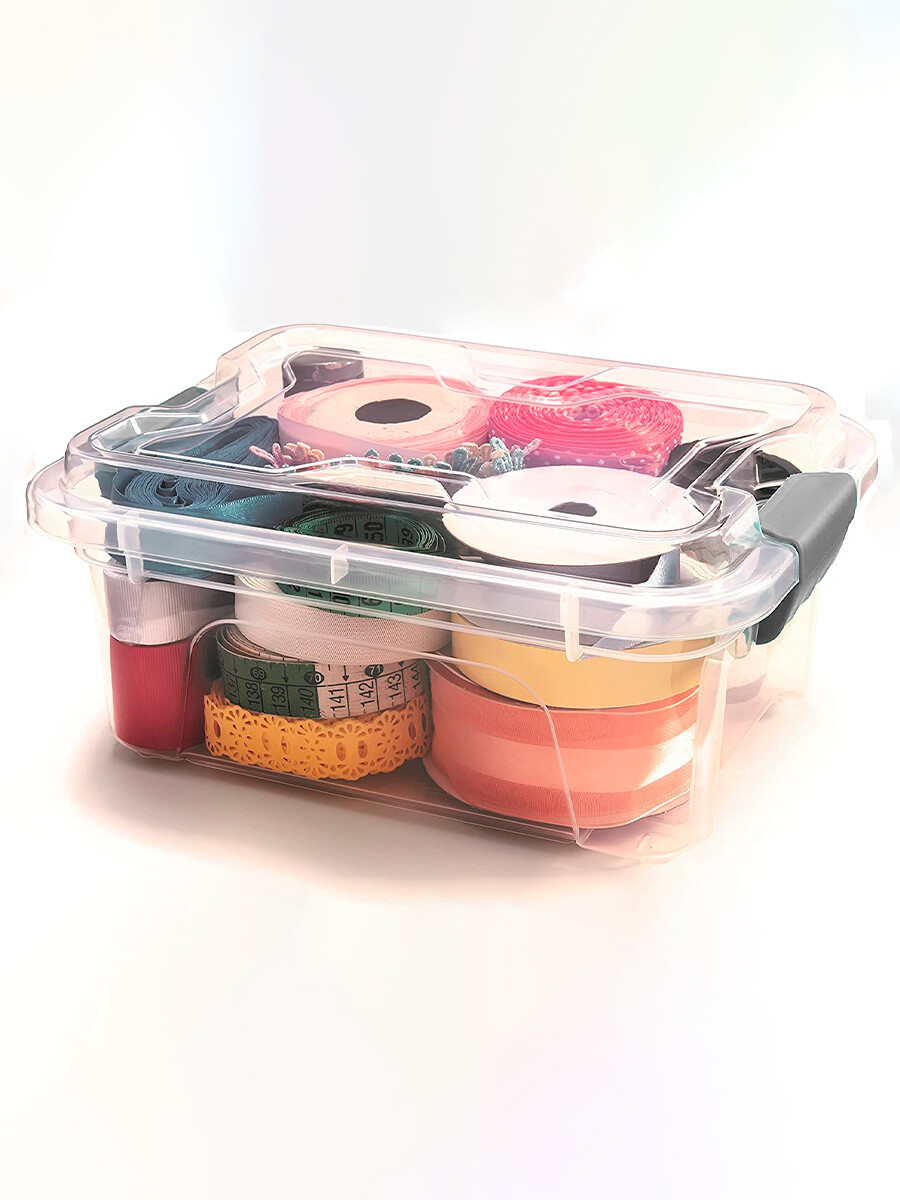 CAJA ORGANIZADORA PLASTICA 5LTS 30X21.5X13.5CM - GRIS 