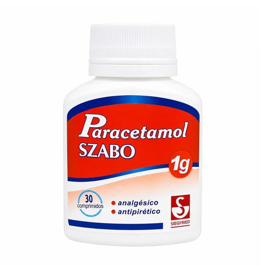 Paracetamol 1 g 30 Comprimidos - Szabo Paracetamol 1 g 30 Comprimidos - Szabo