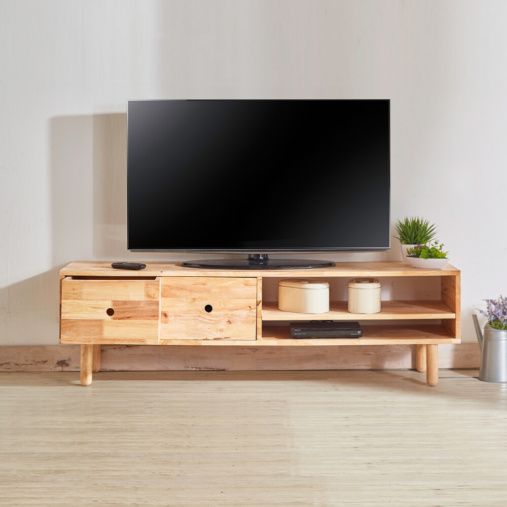 RACK DE LIVING PARA TV MADERA NATURAL-BEIGE MONTANA NATURAL