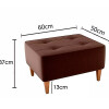 PUFF LOWKIN Rectangular Tela c/patas de madera - Sin color