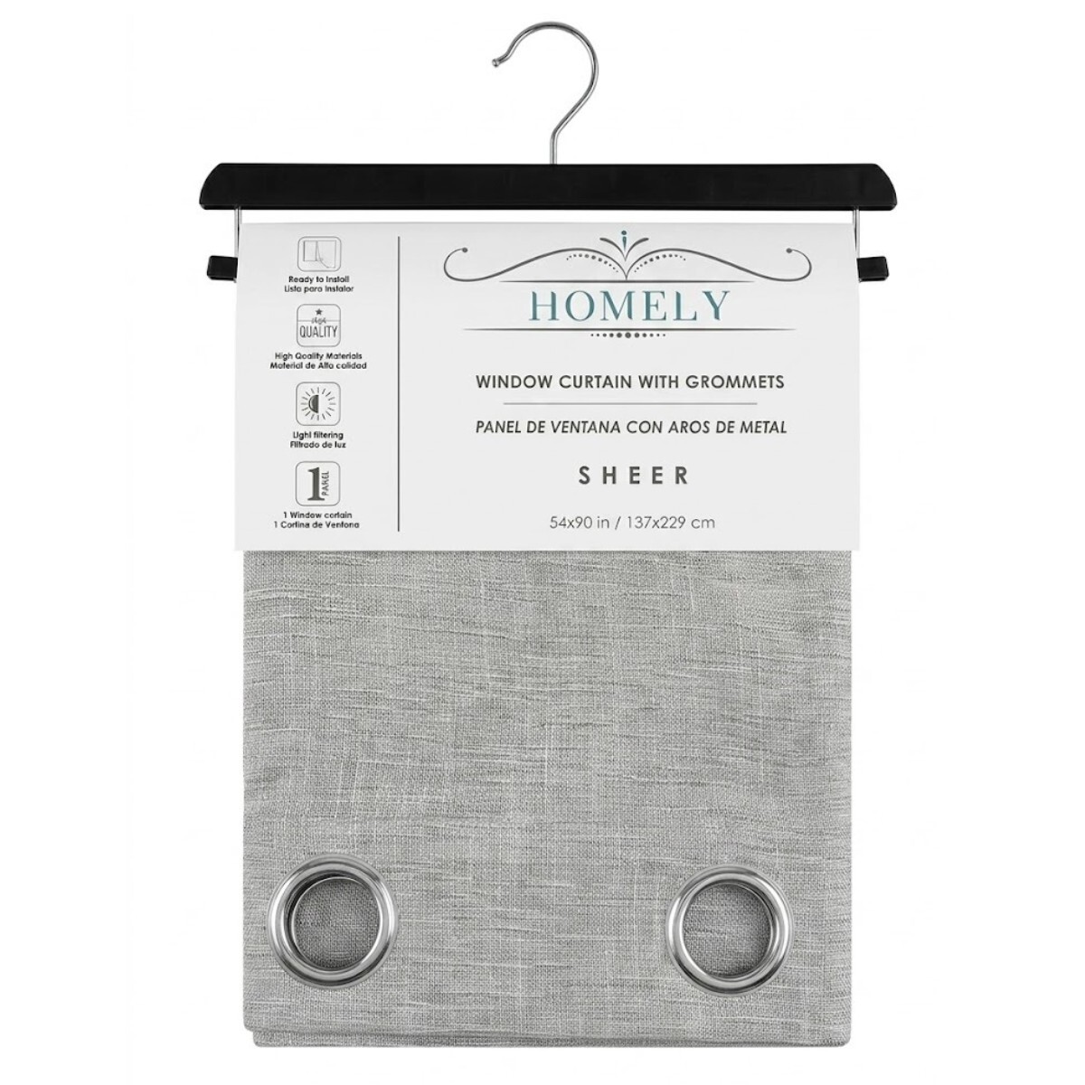 CORTINA VISILLO BOHEMIA GRIS 137X229CM 