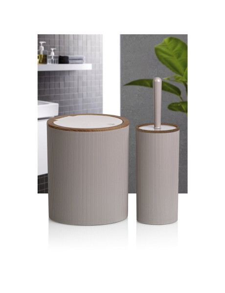 SET 2PCS BAÑO PP Y MADERA BEIGE SET 2PCS BAÑO PP Y MADERA BEIGE