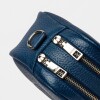 Bandolera Eterial En Cuero Graneado Azul