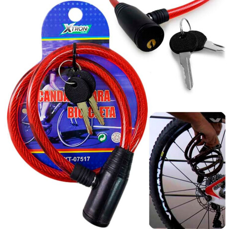 Candado P/ Bici Moto C/ 2 Llaves Linga Acero Forrada Negro