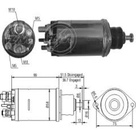 AUTOMATICO DE ARRANQUE - DELCO REMY 28MT 12V ZM AUTOMATICO DE ARRANQUE - DELCO REMY 28MT 12V ZM