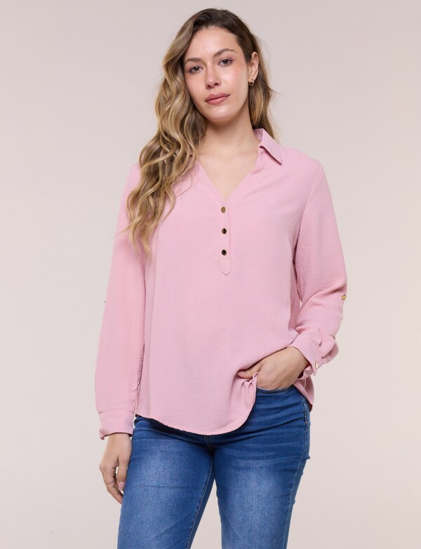 Blusa Holgada Triple Botón ROSA
