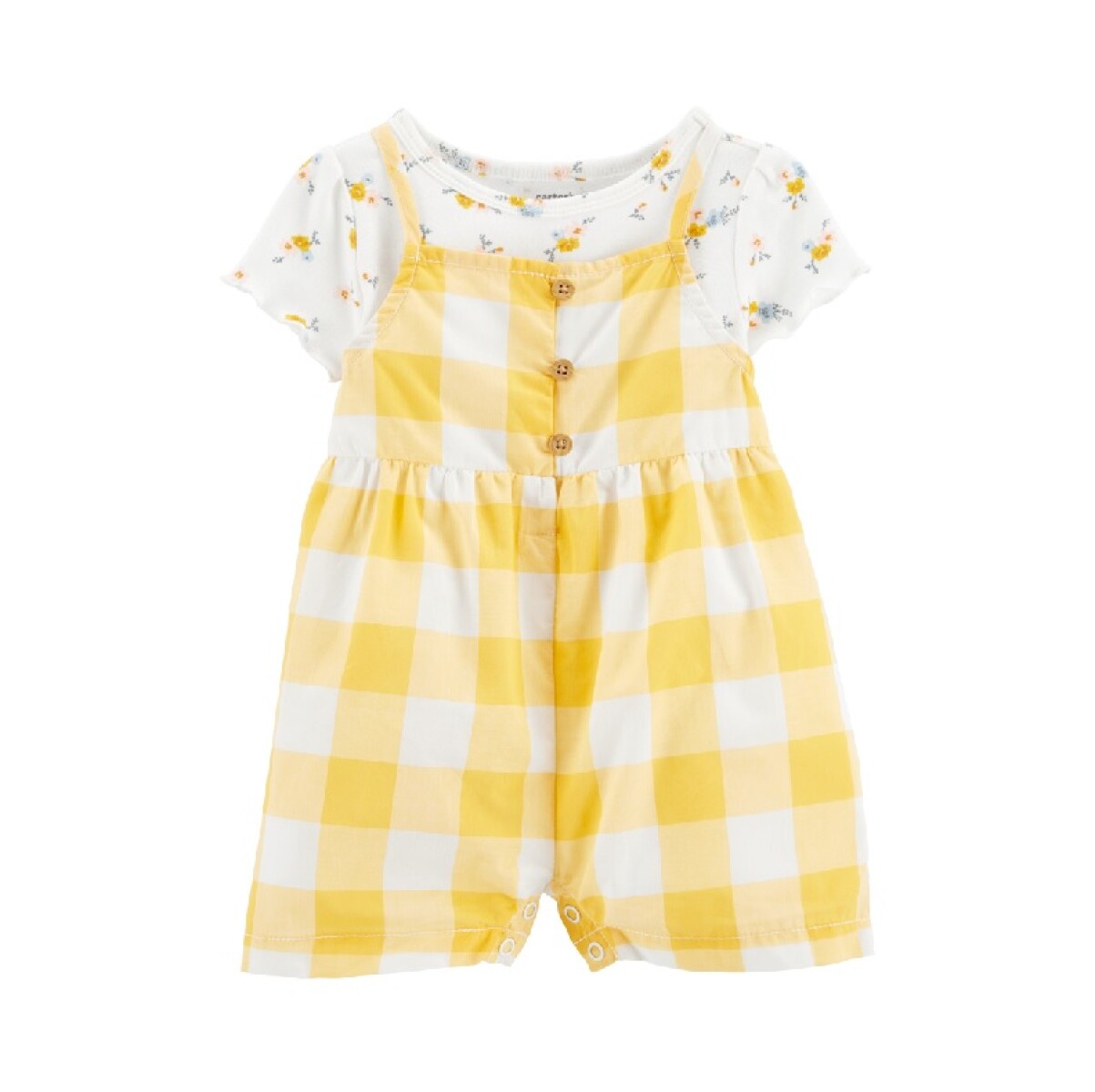 Conjunto Carters Enterito y Remera con Flor 1N586210 - AMARILLO-BLANCO 