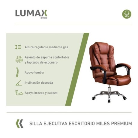 Silla Ejecutiva en cuero Lumax Modelo Miles Marrón