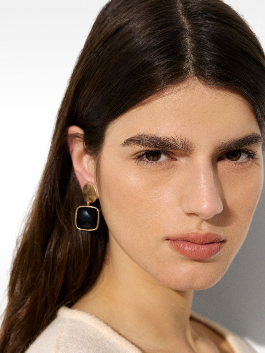 Pendientes Con Piedra marron
