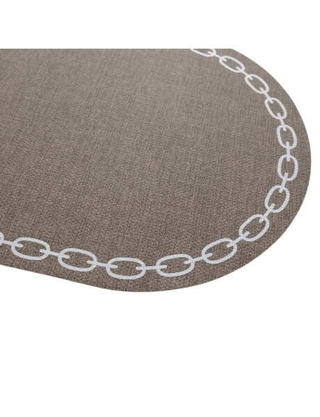INDIVIDUAL CADENA OVAL SIMIL CUERO 45X30CM TOSTADO INDIVIDUAL CADENA OVAL SIMIL CUERO 45X30CM TOSTADO