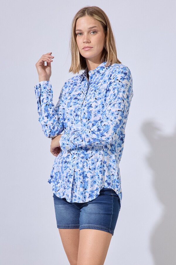 Camisa Print MULTI/CELESTE