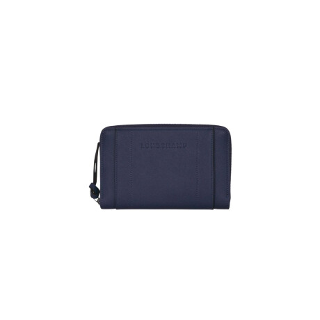 Longchamp -Billetera clásica de cuero Le pliage cuir Azul