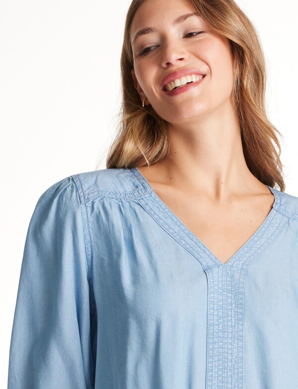 Blusa Lyocell Pespunte JEAN CLARO
