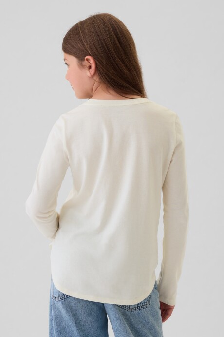 Remera Grafico Manga Larga Niña Ivory Frost