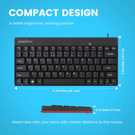 Mini Teclado Cableado Perixx 422 Usb Tipo C Español 001