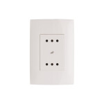 Conjunto plaqueta c/2 tomas 3 en línea - Presta blanco ELE00824