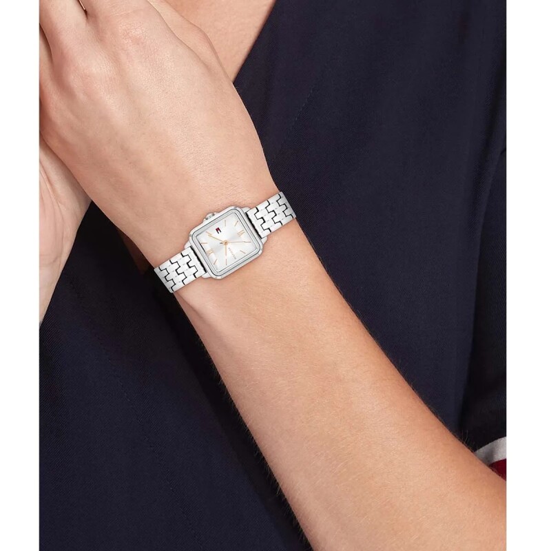 Reloj Tommy Hilfiger 1782830 para dama con correa de acero Plateado