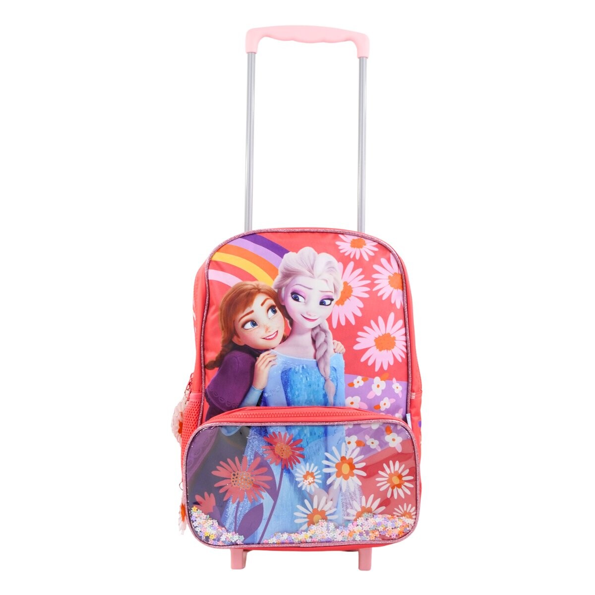 Mochila carro 16´ Frozen Elsa y Anna flores 