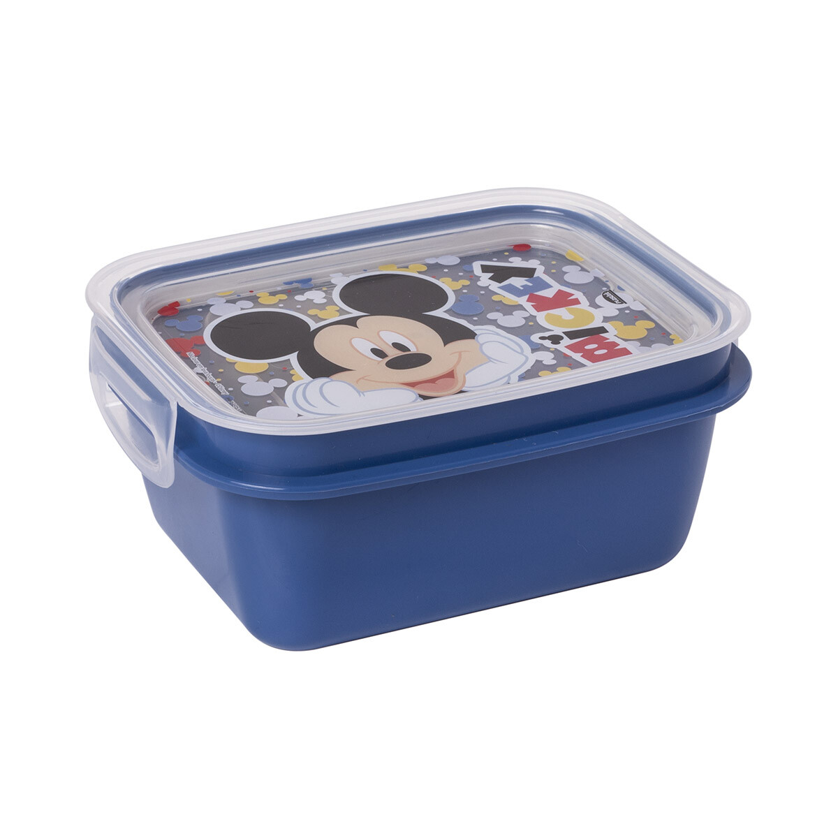 Pote Plástico Mickey Con Traba y División 630 ml 