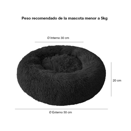 Cama Cucha Puff Redondo 50cm de Felpa p/ Mascotas Perro Gato Gris Oscuro