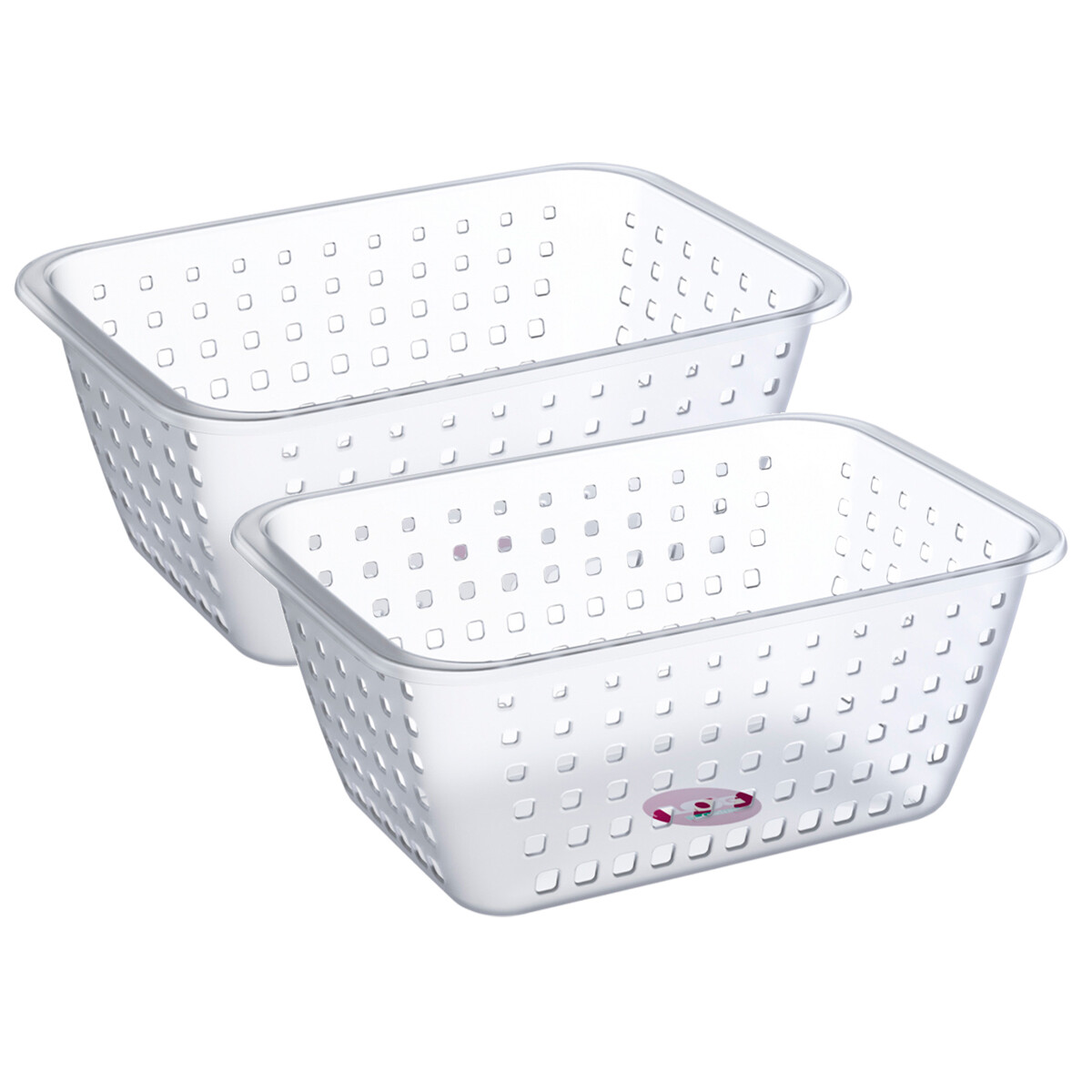 Set x2 Cestos extra grande 14 lts - TRANSPARENTE 