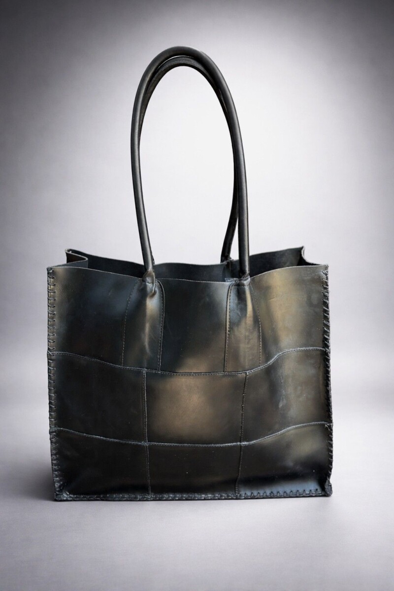 Leather Tote Bag - Negro 