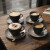 Set de Plástico de 4 Tazas de Café con Platillos NEGRO
