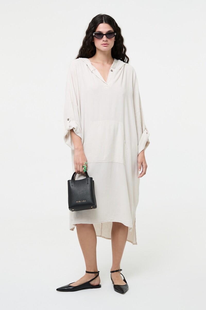 VESTIDO HOODIE Crudo