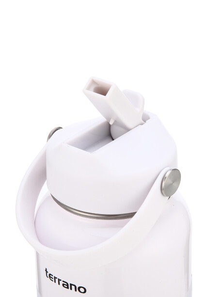 Botella Térmica con Pico 950mL. Blanco Metalizado