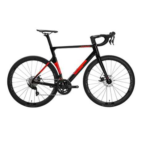 Java - Bicicleta de Ruta Vesuvio - 700C. 22 Velocidades, Talle 57. Color Negro / Rojo. 001