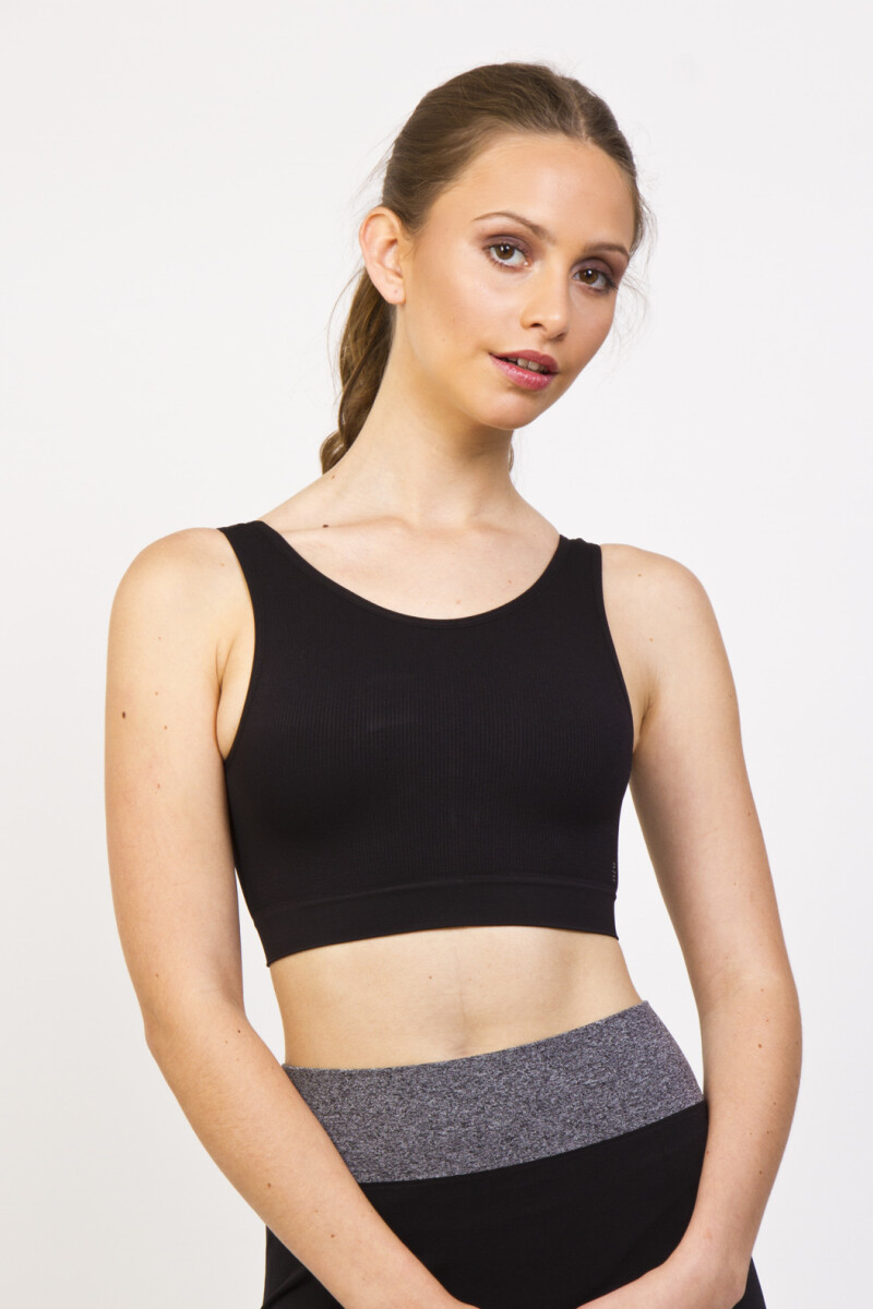 TOP DEEP BACK RIB negro