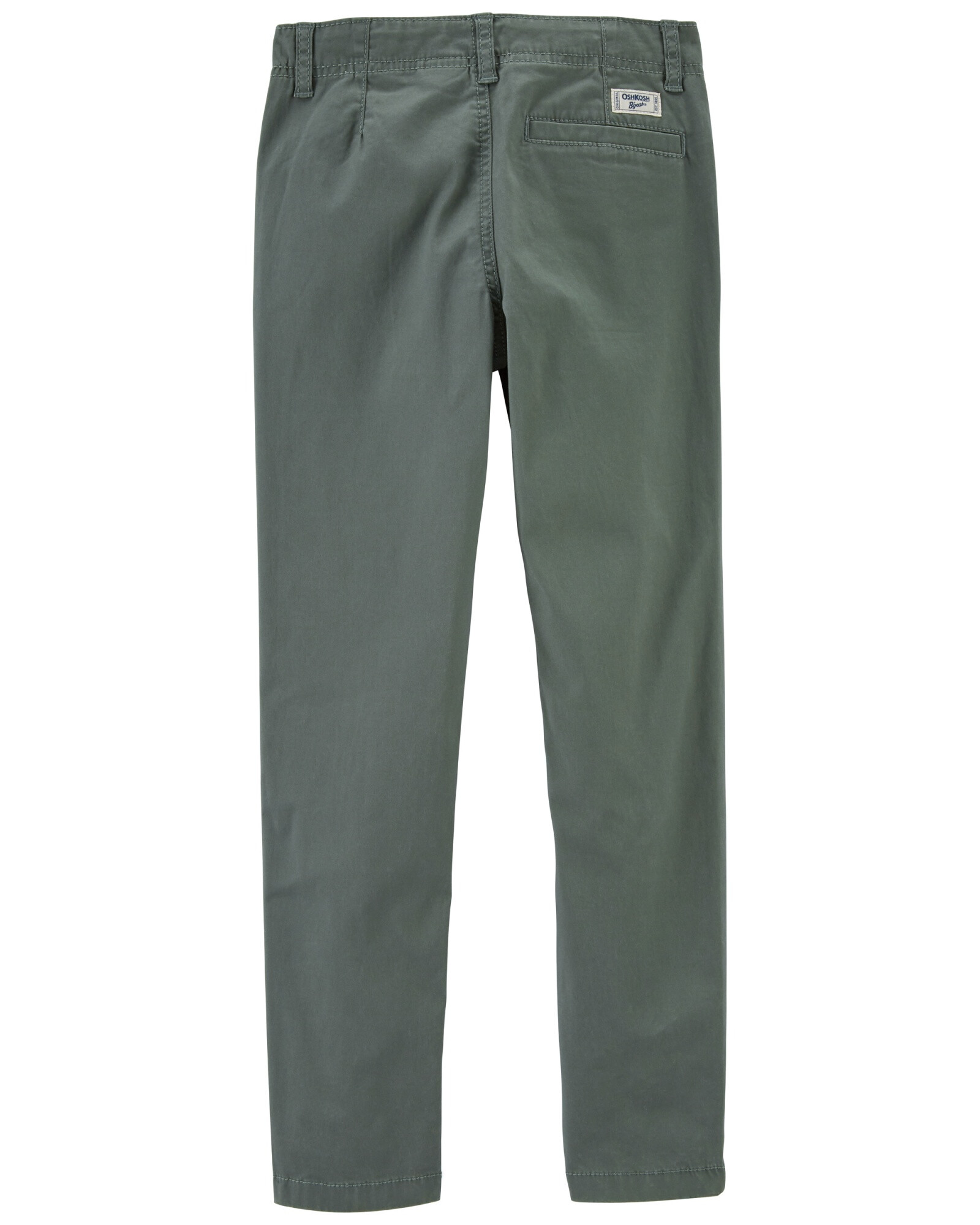 Pantalón de algodón, ajustado, verde Sin color