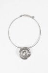 Collar dije espiral plateado