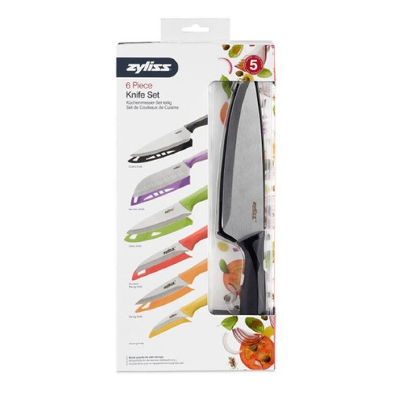 Cuchillas de Acero Inox con Protector Set 6 Unidades Cuchillas de Acero Inox con Protector Set 6 Unidades