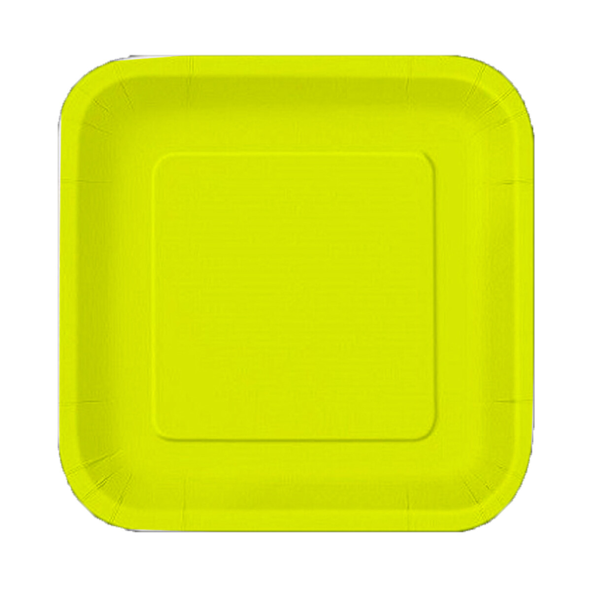 Plato Chico Cotillón Pack x8 Colores Pastel - AMARILLO FLUO 