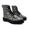 S&D Bota acordonada croco Blanco-negro