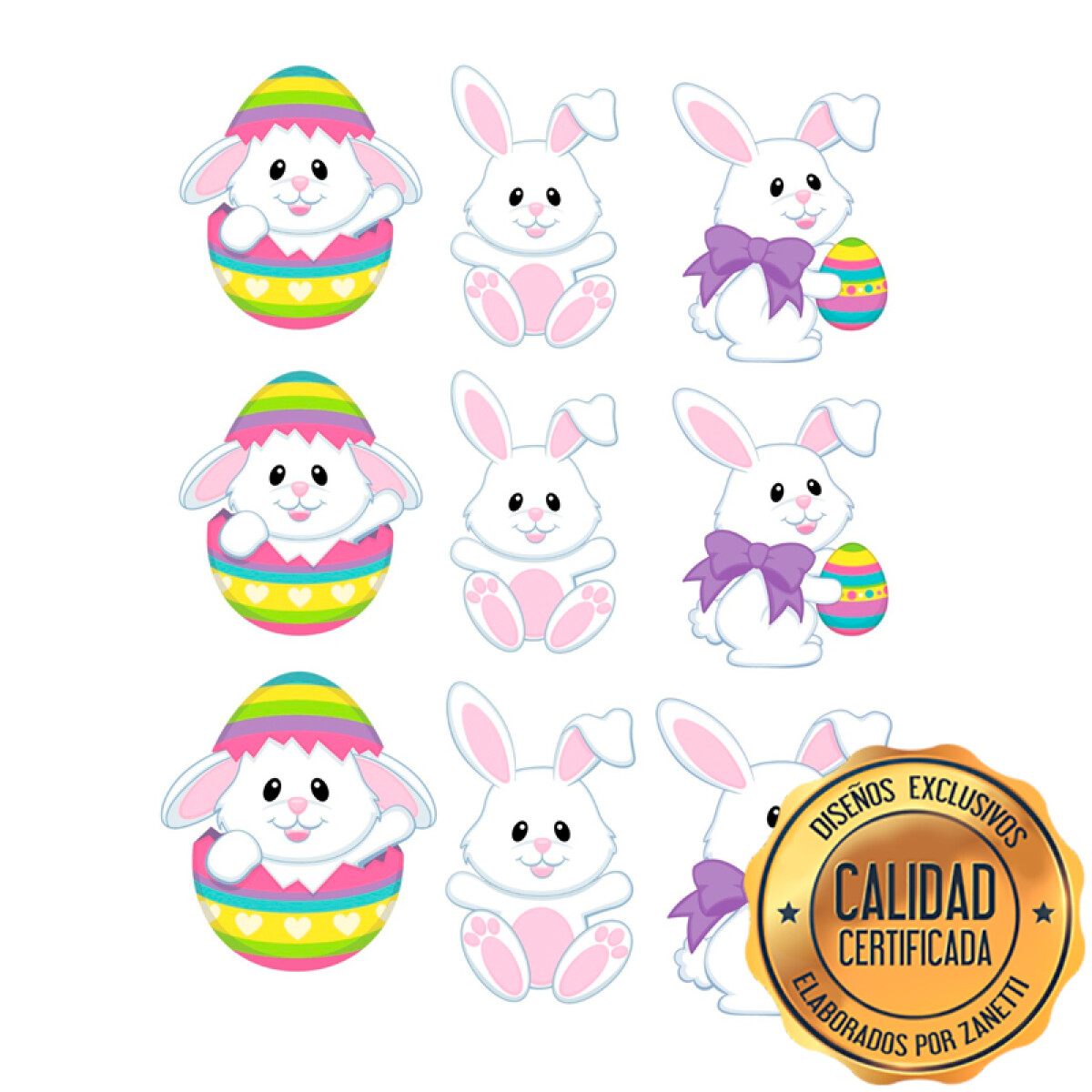Lámina Pascua - Conejitos color 