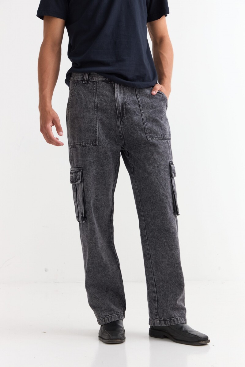 Jean baggy cargo NEGRO
