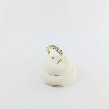Anillo medio infinito doble con circonias en 4 puntas de oro 9 ktes. Anillo medio infinito doble con circonias en 4 puntas de oro 9 ktes.