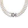 Cadena elegante Doble Perlas-Plata 925-Perlas y Zirconias-CD3437 Conperla