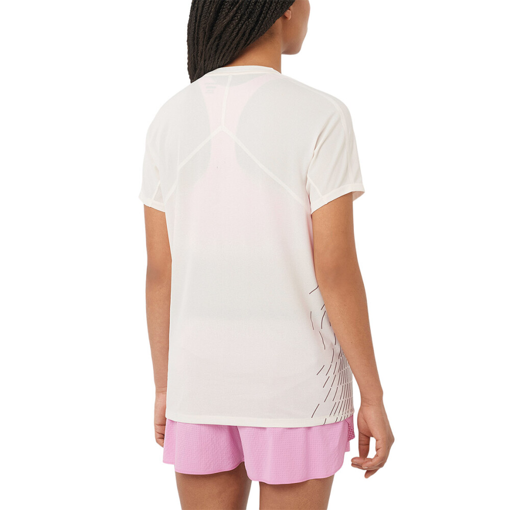 Salomon Remera manga corta Sense Aero SS tee GFX W para Mujer - Blanco Blanco
