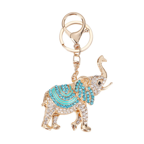 Llavero Elefante Trompa Arriba Celeste