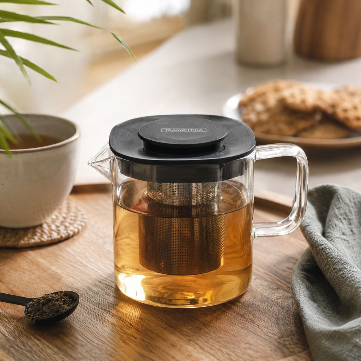 Tetera con Infusor 600 ml Vidrio Borosilicato Tramontina 